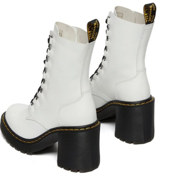 chesney leather flared heel lace up boots